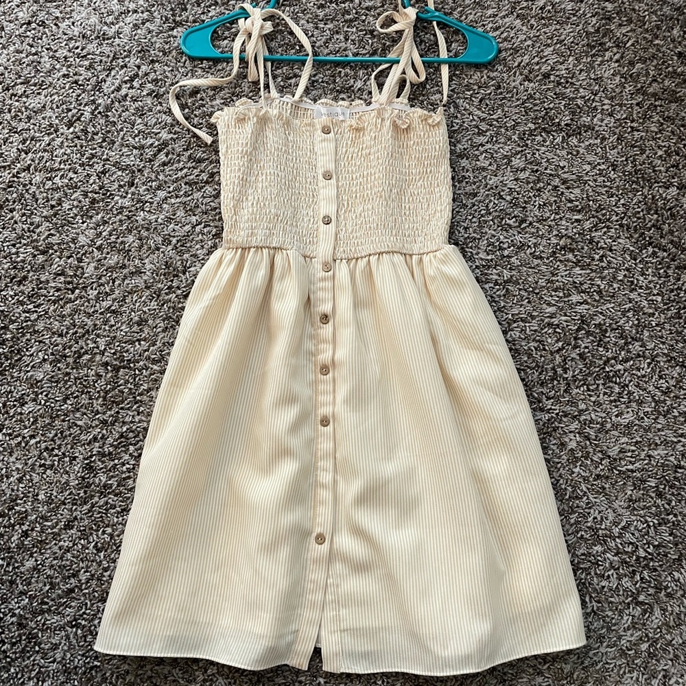 Vestique Catching Some Rays dress, yellow striped, M